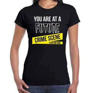 Future crime scene horror shirt zwart voor dames - verkleed t-shirt 2XL  -