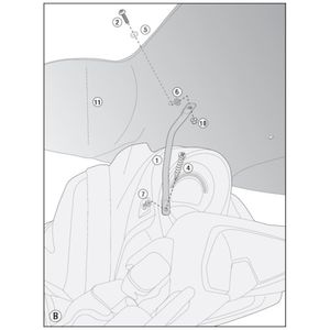 GIVI Bevestigingskit windscherm, moto en scooter, D2123KIT