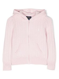 Ralph Lauren Kids cardigan en maille torsadée - Rose