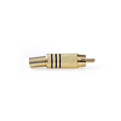 Nedis RCA-Connector | Male | Soldeer | 7.0 mm | Goud / Zwart | 10 Stuks | 1 stuks - CAGP24900BK CAGP24900BK