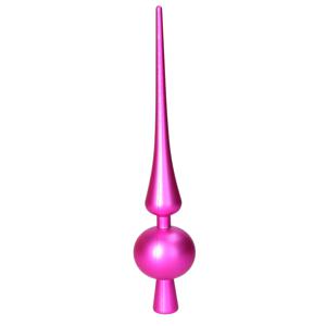 Kerstboom piek - fuchsia roze - 29,5 cm - kunststof - mat -kerstpiek