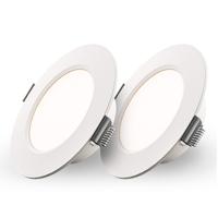 Set van 2 Georgia LED platte Inbouwspots wit - 6 Watt 490lm - Rond - 4000K Neutraal Wit - Ø120 mm - IP20 voor binnen - Inbouwdiepte 25mm