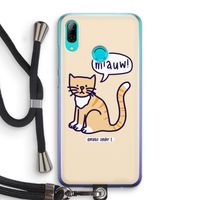 Miauw: Huawei P Smart (2019) Transparant Hoesje met koord Miauw: Huawei P Smart (2019) Transparant Hoesje met koord