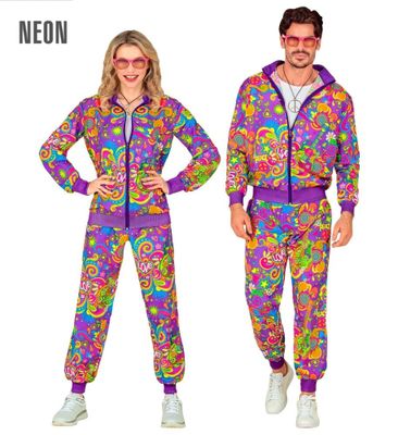 Neon Flower Power Trainingspak Paars