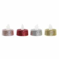 Kaars DKD Home Decor LED Licht Kerstmis (4 x 4 x 5 cm) (4 Stuks)