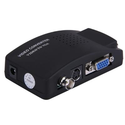 BNC / S-Video naar VGA Video Converter Omvormer(zwart)