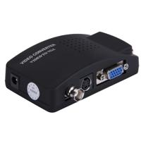BNC / S-Video naar VGA Video Converter Omvormer(zwart)