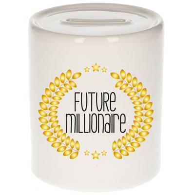 Kraam / Verjaardag cadeau spaarpot - wit - Future Millionaire - keramiek