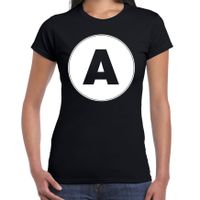 T-shirt met de letter A dames zwart voor het maken van een naam / woord of team