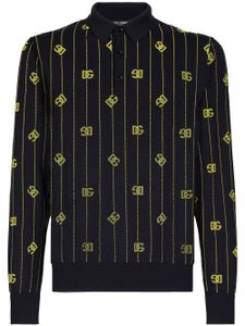 Dolce & Gabbana polo à logo en jacquard - Noir