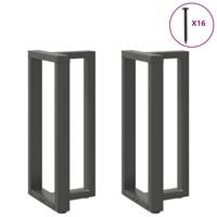 Bartafelpoten 2 st T-vormig 40x35x(90-91) cm staal antraciet