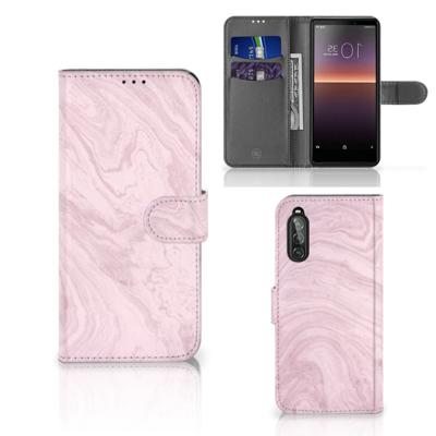 Sony Xperia 10 II | Bookcase | Marble Pink - Origineel Cadeau Vriendin | Portemonnee hoesje