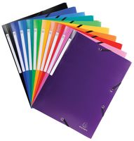 Exacompta elastomap 10 geassorteerde kleuren: zwart, donkerblauw, lichtblauw, turkoois, groen, geel, o...