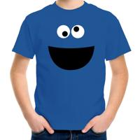 Verkleed carnaval t-shirt - blauw -cartoon knuffel monster voor kinderen - Dieren kostuum shirts
