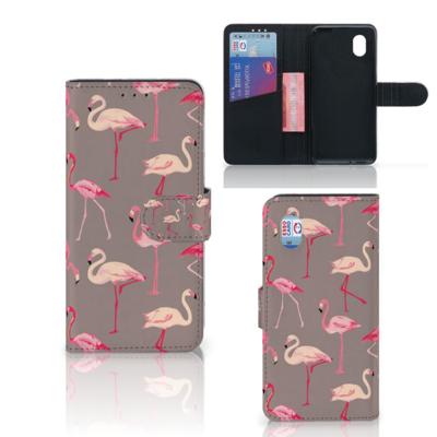 Alcatel 1B (2020) | Telefoonhoesje | Met pasjeshouder | Flamingo