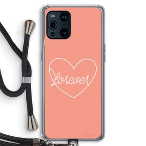 Forever heart: Oppo Find X3 Pro Transparant Hoesje met koord