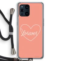 Forever heart: Oppo Find X3 Pro Transparant Hoesje met koord