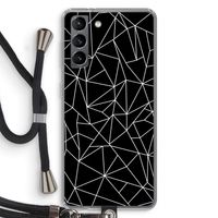 Geometrische lijnen wit: Samsung Galaxy S21 Transparant Hoesje met koord