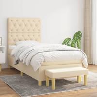 Boxspring met matras stof crèmekleurig 80x200 cm