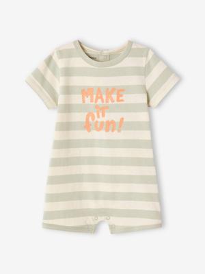 Basics baby romper groengrijs
