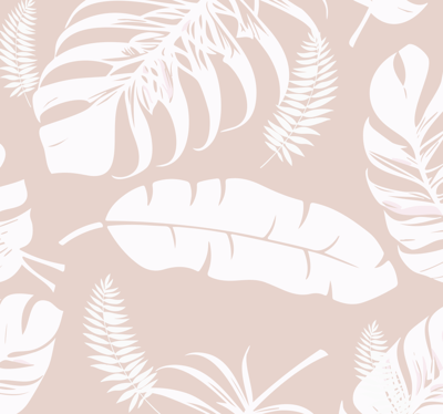 Bananen bladeren behang beige