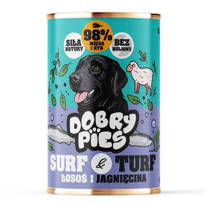 DOBRY PIES Surf & Turf Salmon and lamb - natvoer voor honden - 400g