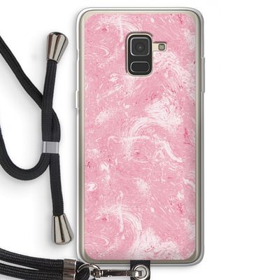 Abstract Painting Pink: Samsung Galaxy A8 (2018) Transparant Hoesje met koord