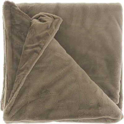 Plaid klaas 200x150 cm taupe - Unique living