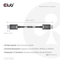 CLUB3D DisplayPort™ 2.1 Bi-Directional VESA DP80 Certified Cable 4K120Hz, 8K60Hz or 10K60Hz M/M 1.6m/5.25ft - thumbnail