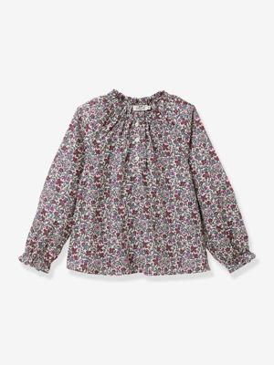 Blouse van Liberty Meadow-stof voor meisjes CYRILLUS rozen