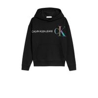 CALVIN KLEIN JEANS hoodie van biologisch katoen zwart/wit - thumbnail