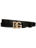 Dolce & Gabbana ceinture en cuir à logo DG - Noir - thumbnail