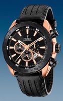 Horlogeband Festina F16900 / F16900-1 / F16899 Leder Zwart 25mm