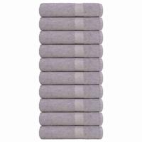 VidaXL Badhanddoeken frogn 10 st 100x150 cm 360 g/m² grijs
