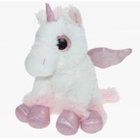 Cornelissen knuffel eenhoorn - wit/roze - 20 cm - pluche - dieren