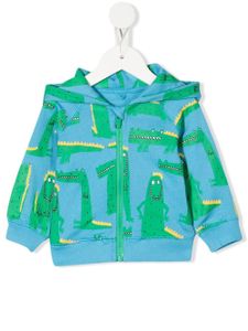 Stella McCartney Kids hoodie imprimé à fermeture zippée - Bleu