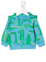 Stella McCartney Kids hoodie imprimé à fermeture zippée - Bleu