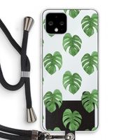 Monstera leaves: Pixel 4 Transparant Hoesje met koord