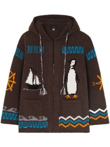 Alanui hoodie The Nautical en maille - Marron