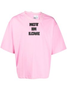 Natasha Zinko t-shirt en coton à slogan imprimé - Rose