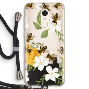 No flowers without bees: Xiaomi Redmi 5 Transparant Hoesje met koord