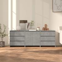 3 st Dressoirs bewerkt hout betongrijs