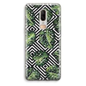 Geometrische jungle: OnePlus 6 Transparant Hoesje