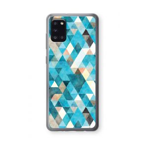 Gekleurde driehoekjes blauw: Samsung Galaxy A31 Transparant Hoesje