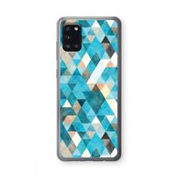 Gekleurde driehoekjes blauw: Samsung Galaxy A31 Transparant Hoesje