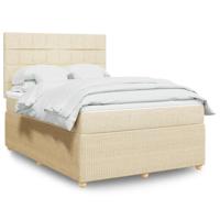 Boxspring met matras stof crèmekleurig 140x190 cm