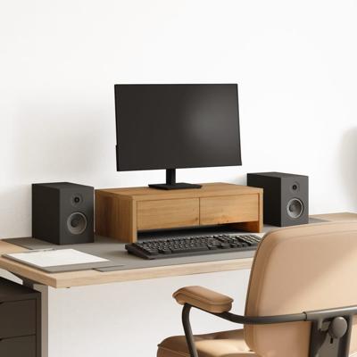 Monitorstandaard met lades 50x27x15 cm hout artisanaal eiken