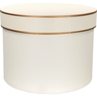 Geschenkdoos | Wave | karton | 20cm | Ø25cm | wit/goud | 8 stuks