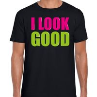 I look good fun tekst t-shirt zwart heren