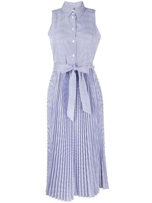 Tommy Hilfiger robe-chemise à rayures - Bleu